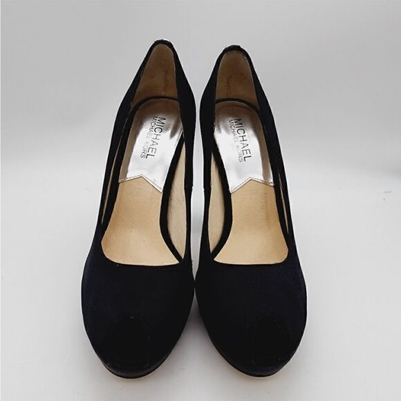 Michael Kors EUC Nadia Black Satin Crystal
Heels with Peep Toe Heels - Picture 2 of 13